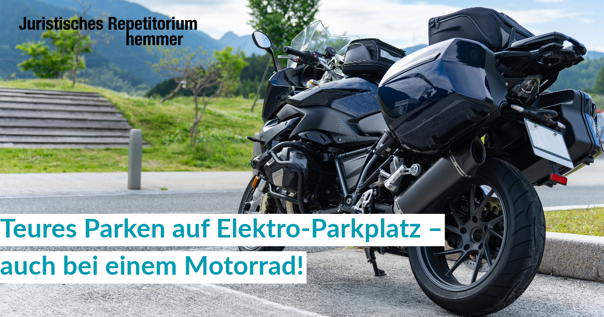 Teures Parken auf Elektro-Parkplatz – auch bei einem Motorrad!