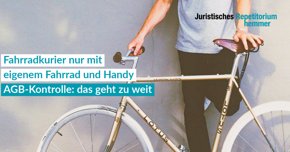 Fahrradkurier nur mit eigenem Fahrrad und Handy  AGB-Kontrolle: das geht zu weit