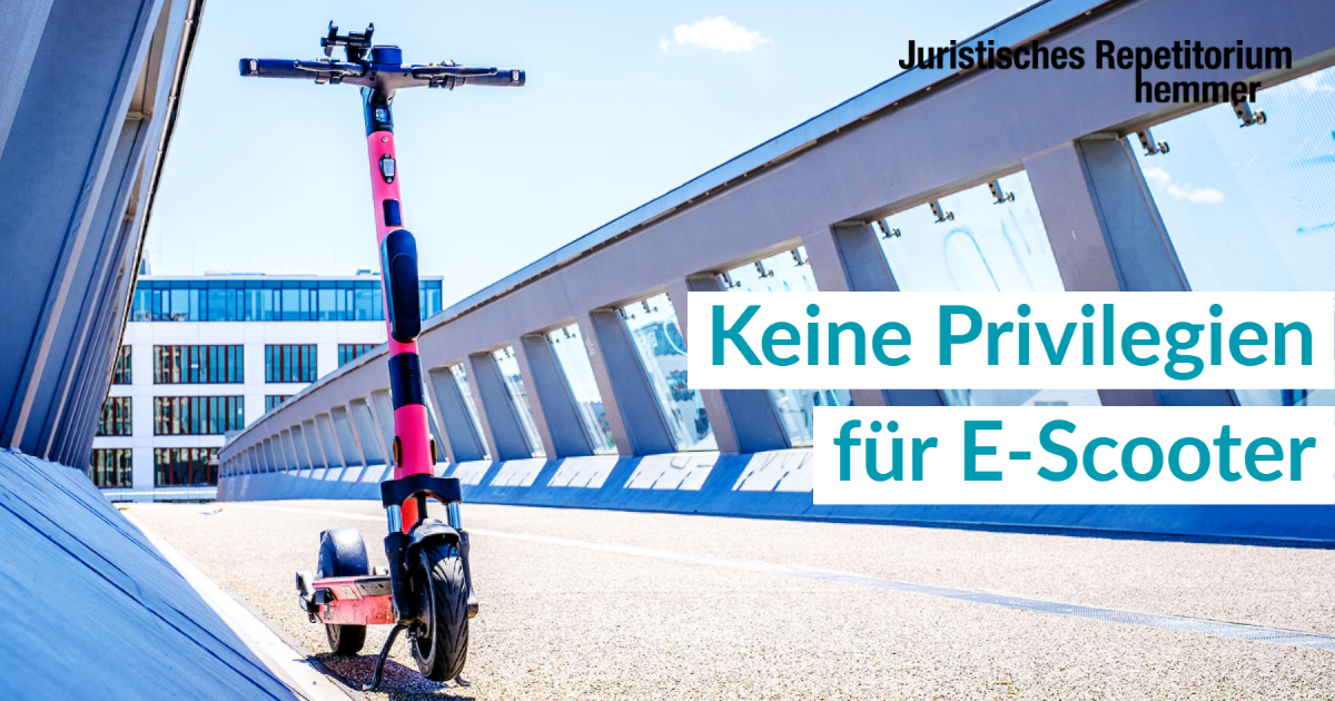 Keine Privilegien für E-Scooter