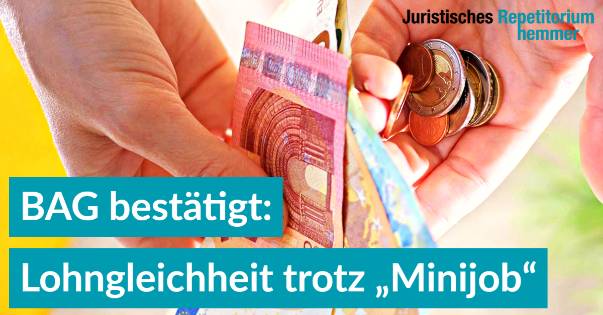 BAG bestätigt: Lohngleichheit trotz „Minijob“