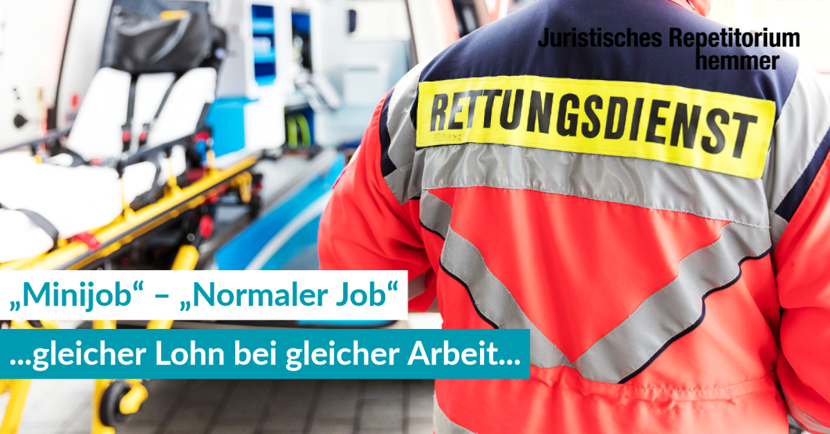 „Minijob“, „Normaler Job“ ...gleicher Lohn bei gleicher Arbeit...