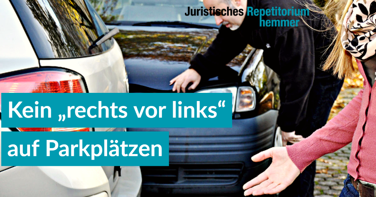 Kein „rechts vor links“ auf Parkplätzen