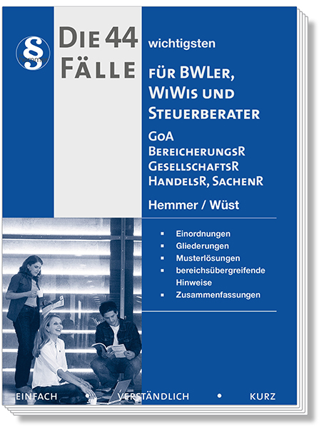 Die 44 wichtigsten Fälle - GoA Bereicherungsrecht, Gesellschaftsrecht, Handelsrecht für BWL'er