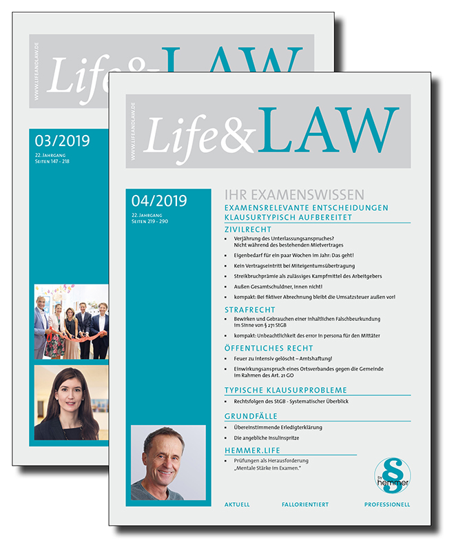 Life&Law Probe-Abonnement 3 Monate zum Preis von 9,80 EUR