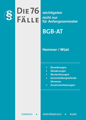 eBook - Die 76 wichtigsten Fälle BGB AT