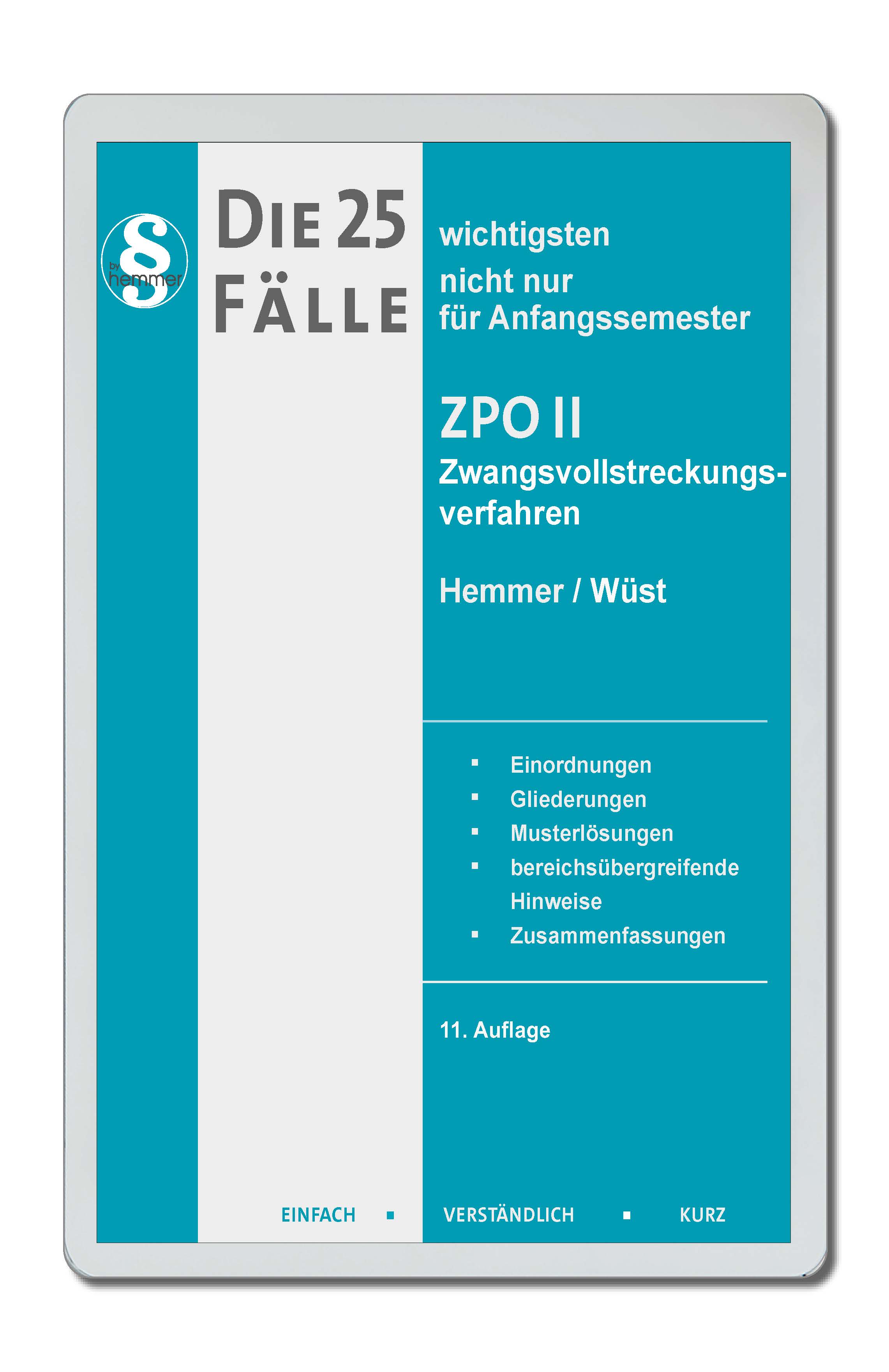 eBook - Die 25 wichtigsten Fälle Zivilprozessordnung II - ZPO II - Zwangsvollstreckungsverfahren