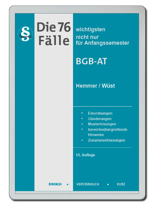 eBook - Die 76 wichtigsten Fälle BGB AT