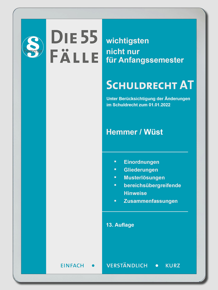 eBook - Die 55 wichtigsten Fälle Schuldrecht AT