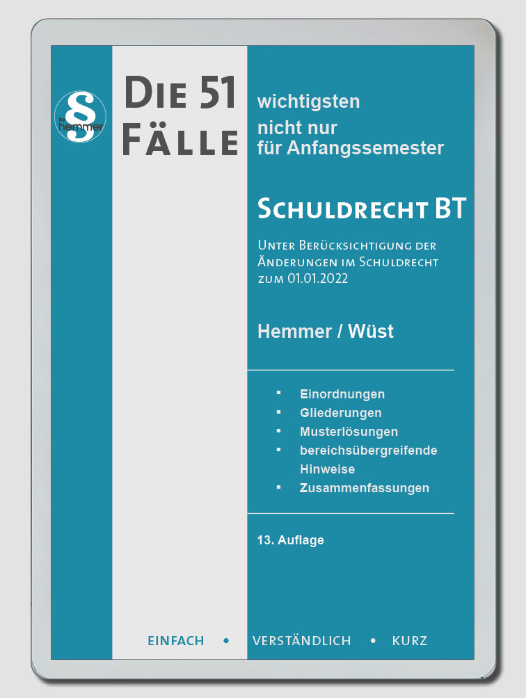 eBook - Die 51 wichtigsten Fälle Schuldrecht BT